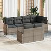 VidaXL 7-Piece Garden Sofa Set with Cushions In Grey Poly Rattan 3346079