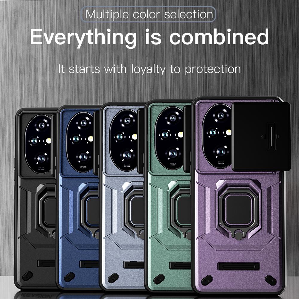 KEYSION Nárazuvzdorné pouzdro pro HONOR 200 Pro 5G Slide Push Pull Ochranný kroužek na objektiv fotoaparátu Kryt na telefon pro Huawei Honor 200