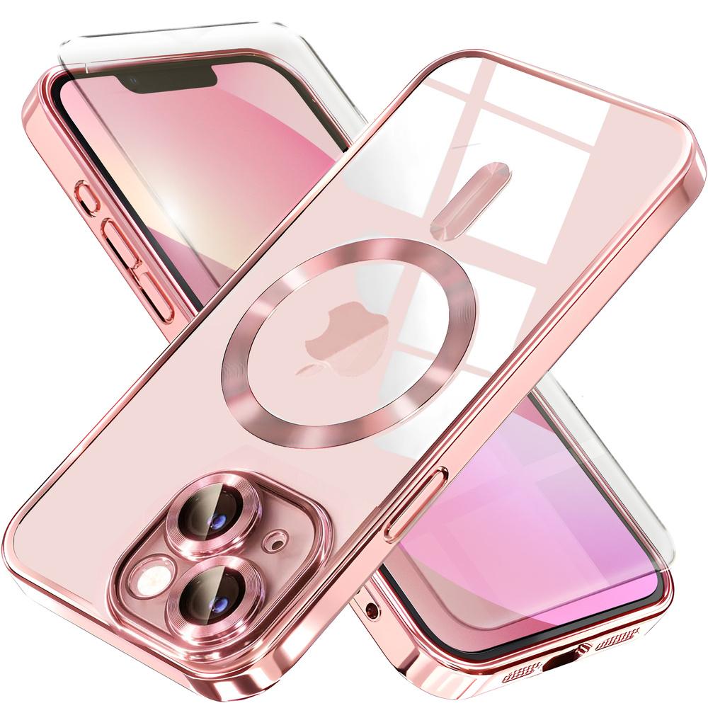 iPhone 13 Case, Electro MagSafe, Pink + Screen Protector