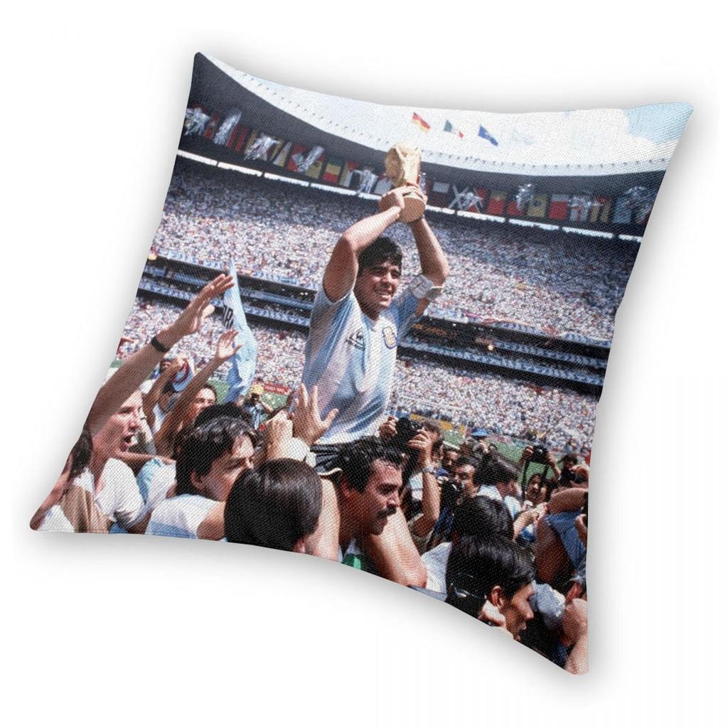 Ruhe in Frieden Diego Maradona quadratische Kissenhülle Polyester Leinen Samt Kreativer Reißverschluss Dekor Bettkissenbezug