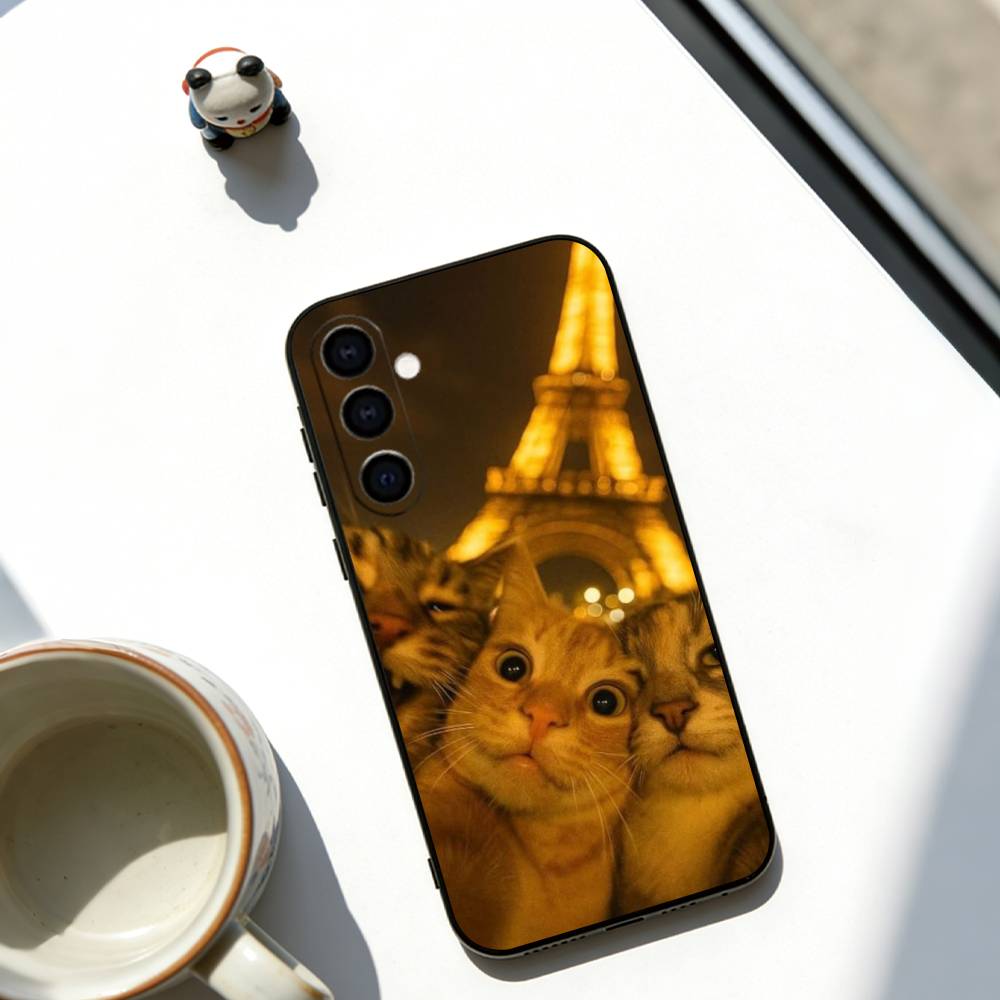 The Cat Crew Phone Case Black Silicone Soft For Samsung Galaxy A73,A72,A71,A70,A53,A52,A51