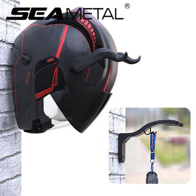 Supporto da Parete per Casco da Moto Portacasco Multiuso Appendi Casco con Gancio per Chiavi Portaoggetti per Caschi