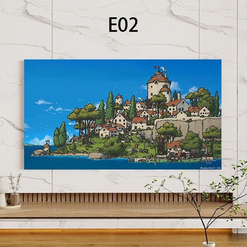 150x90cm Stoff TV Staubschutzhülle Landschaft Gedruckt Haushalts-LCD-Monitor Überzug Staubdicht Sonnenschutz TV Staubtuch