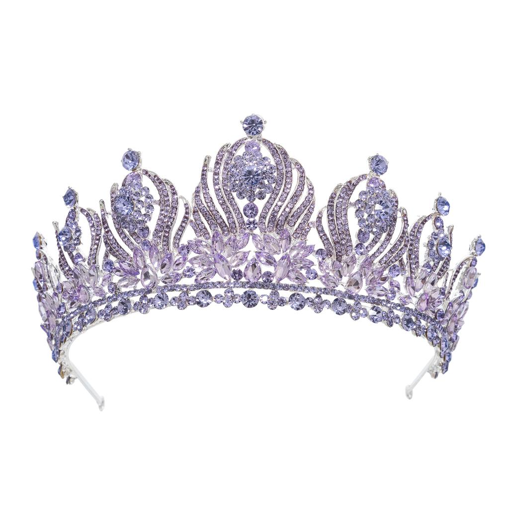 Baroque European and American Beauty Pageant Bridal Crown Tiara Alloy Crystal Wedding Headband Hair Accessories Crown