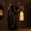 Resin Hell Mailman Lantern Decorative Scary Eerie Glow Ghost Figurine with Lantern Halloween Ghost Lantern Table Centerpieces