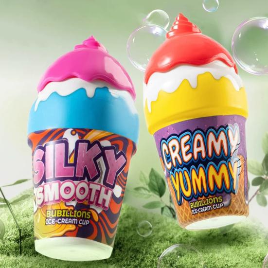 Bubble Bottle Toys Mini Ice Cream Shape Portable Bubble Bottle Non-Spill Inverted Design Machine Blower Maker for Kids Outdoor Play Picnic Fun Party