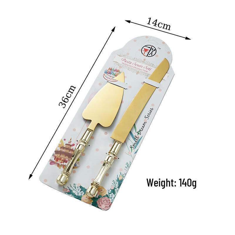 

MDNG Gold Plated Crystal Handle Cake & Pizza Serving Set