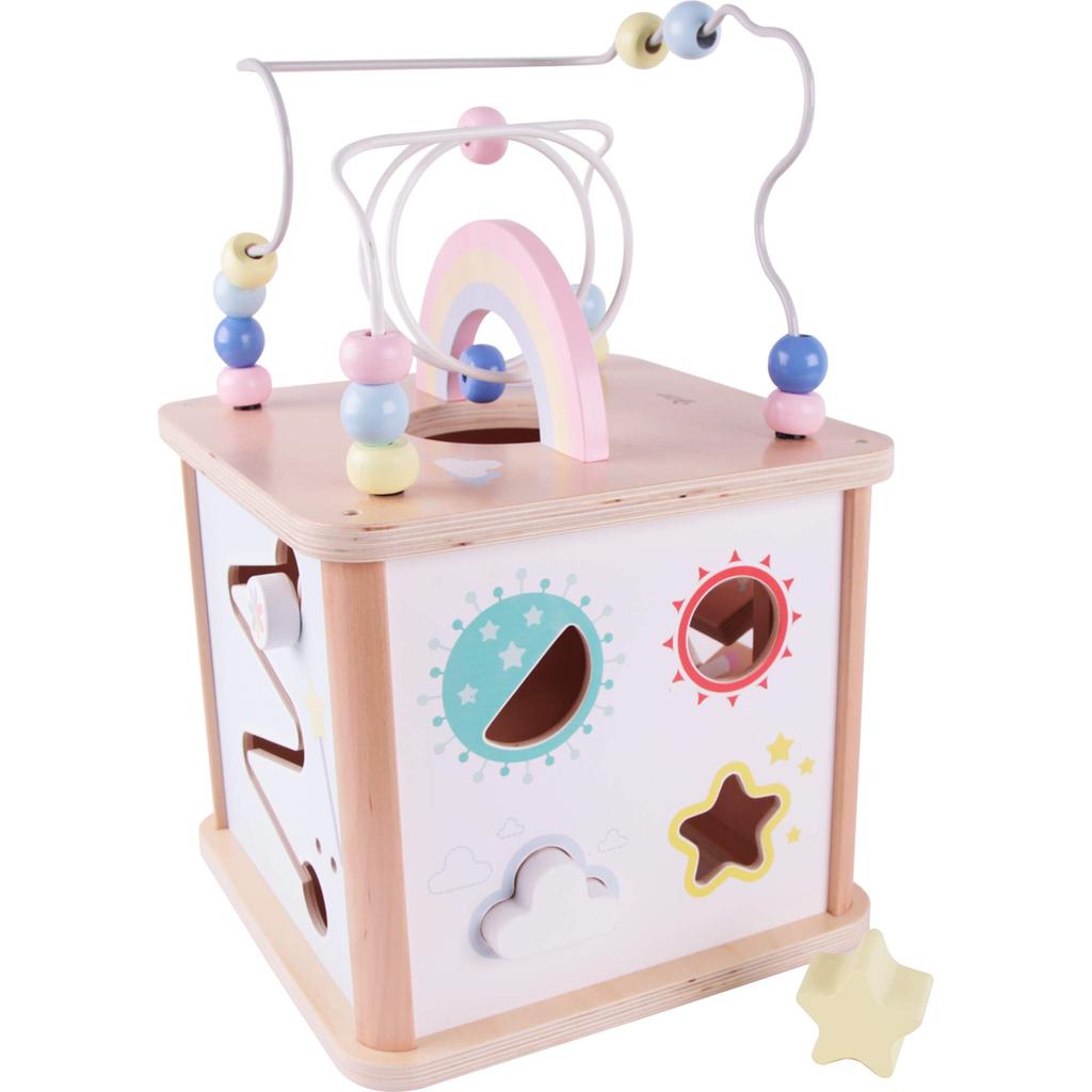 Activity Box Looping Bead Coaster Shape Matching Montessori Educational Toy Wooden 1 Year Old Gift Classic World Dream Activity Cube (CL54334)