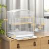 Large Metal Bird Cage with Perches, Food Bowls, Swing, for Budgies, Parakeets, White