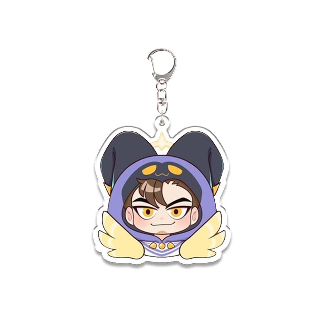 

Anime Acrylic Keychain Vox Alastor Lucifer Morningstar Husk Adam The Exorcist Peripheral Backpack Accessories Festival Gift