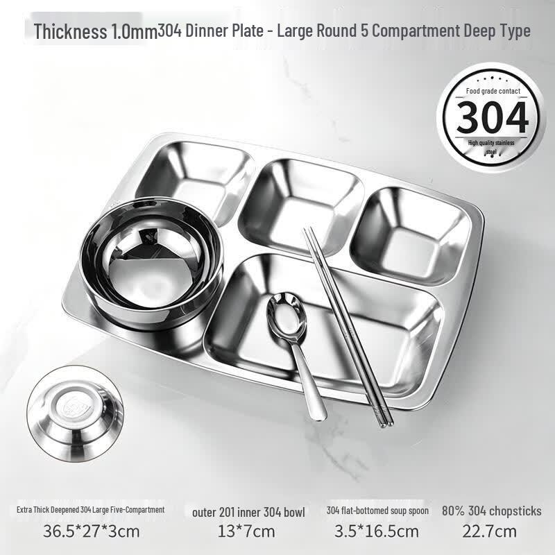 Chuzhou Stainless Steel Divided Meal Plate Set
