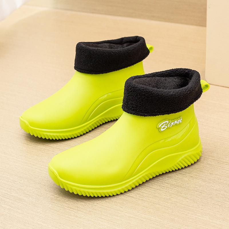 Short Rain Shoes Women's New Fashion Couple Rain Boots Non-slip Waterproof Shoes Soft Sole Wear-resistant Work Water Boots Rubber Shoes