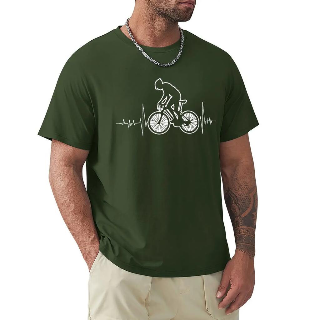 REM Mountain Biking MTB T Shirt Brand Clothes Bicycles Logo Shirt Mountain Bike Heartbeat Funny Bicycle Cycling Gift T-Shirt