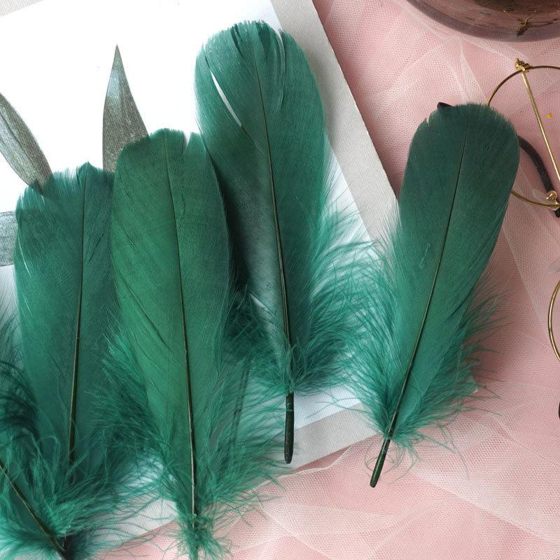 50Pcs Goose Feather Soft Big Floating Diy Sunflower Wall Decoration Dream Catcher Wing Decoration Handmade Material Colored Cat Stick Feather