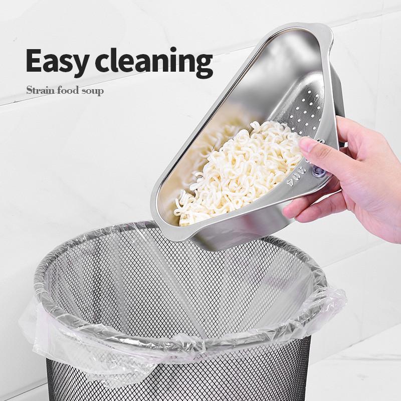 304 Stainless Steel Triangular Sink Drain Basket — Designed For Washing Fruits And Vegetables And Filtering Kitchen Waste