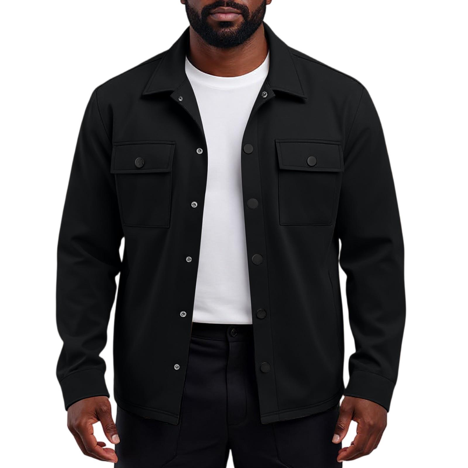 

Men s Heavy-duty Workwear Retro Commuting Jacket With Long Sleeves And Plush Insulation, Comfortable And Loose Fit L