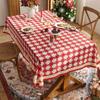 Festive Red Plaid Tablecloth for Christmas, New Year, & Weddings