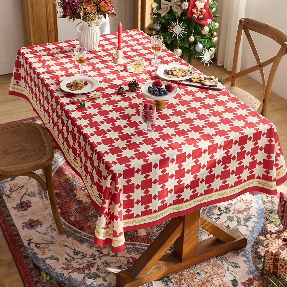 Festive Red Plaid Tablecloth for Christmas, New Year, & Weddings