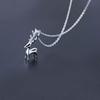 Beixi Hirschgeweih Halskette - Sterling Silber Hirsch Anhänger Schlüsselbein Kette für Damen - Elegantes und Exquisites Silber Schmuck Geschenk