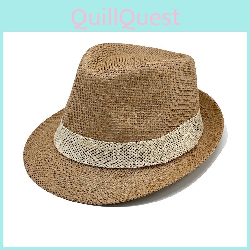 Fashion Weaving Jazz Hat With Wide Brim And Sunshade Design For Daily Outfit