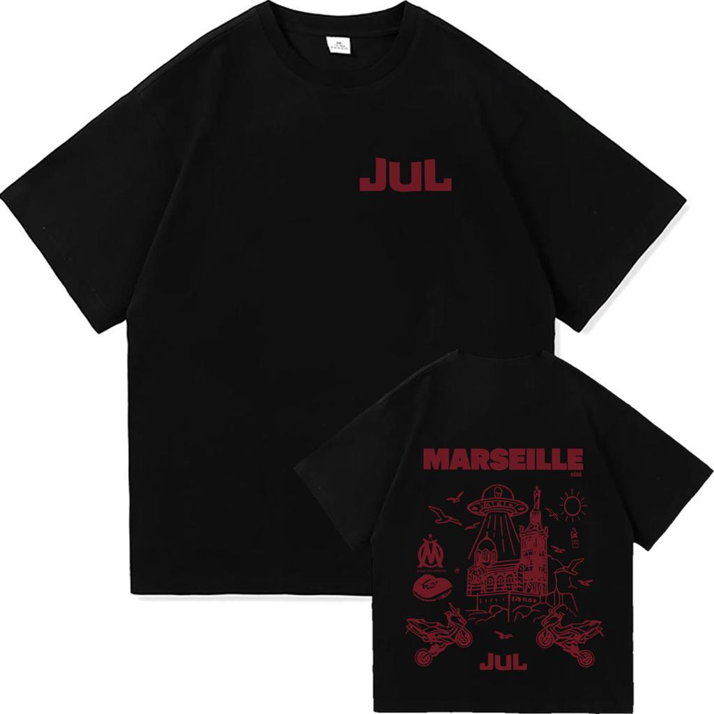 Rapper Jul Album Tour Graphics Oversized T Shirt Unisex Women ONeck Clothing Fashion Hip Hop 90s Tshirt Pop Short Sleeve Tshirts