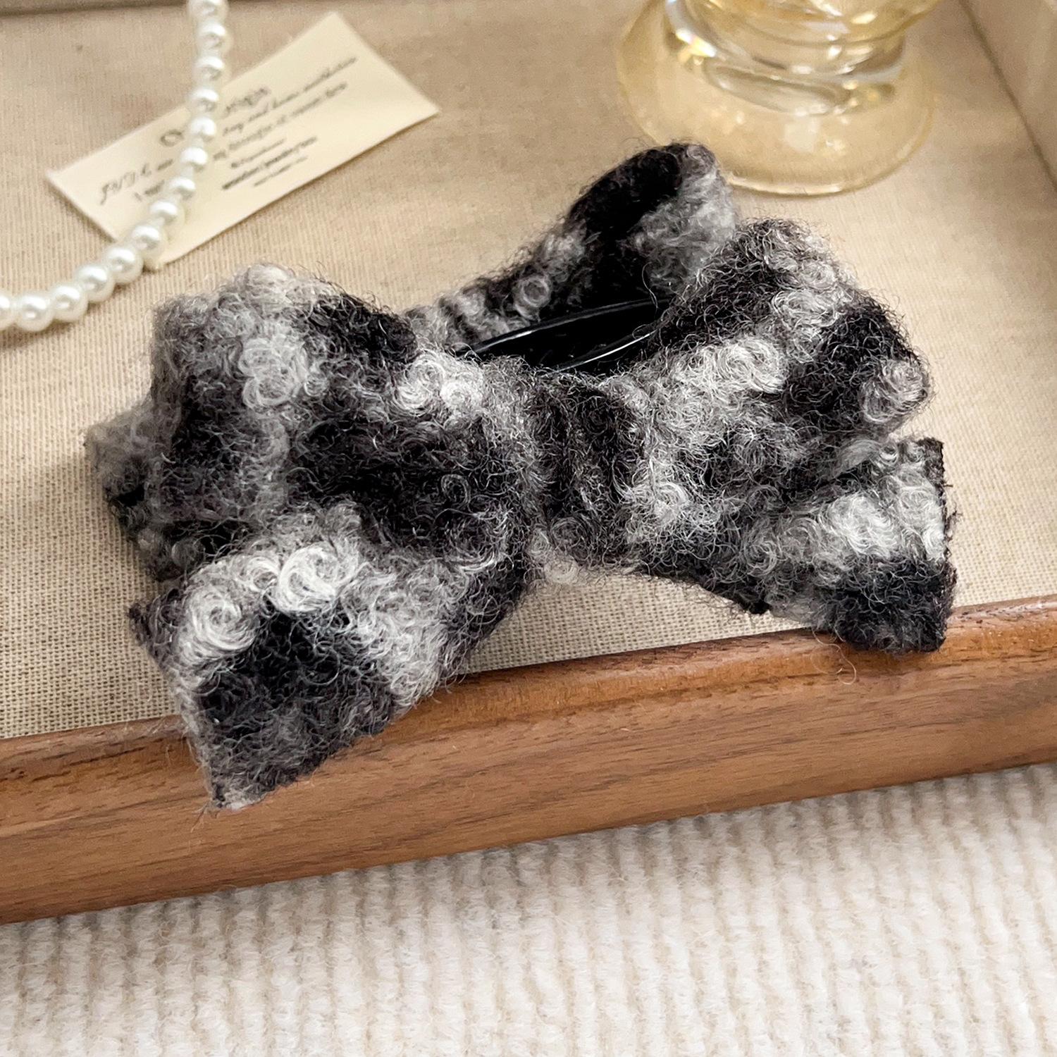 

Leopard print ball head grab clip versatile bow new hair clip high ponytail hairpin autumn and winter new headdress plush