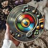 Vintage Vinyl Record Metal Wall Sign, Round Retro Poster for Door Home Interior Holiday Decoration