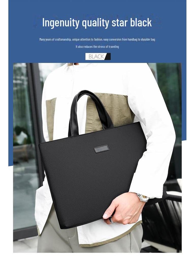 Portable A4 Oxford Cloth Briefcase for Business – Unisex Conference Bag