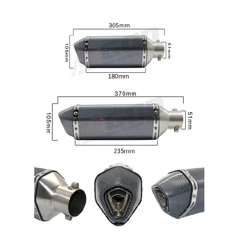 Universal Motorcycle Exhaust Pipe 51mm DB Killer Escape Moto Racing Modified Pit Bike For Kawasaki Z650 Ninja400 Versys 650 MT09