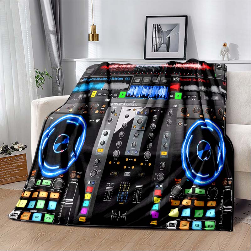 Dj Music Record Screen Console Theme Blanket Home Extra Large Warm Soft Sofa Bed Blanket Bed Cover Travel Picnic Sleep Blanket