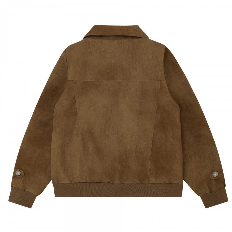 Unisex Vintage Streetwear Oversized PU Jacket Casual Outerwear Youth