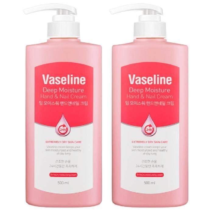 Vaseline 24h Hand Cream Large Capacity 500ml (2 Pack) Wrinkle-Improving, Highly Moisturizing Hand Cream (30322905)