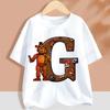 Fnafs Children T-shirt Five Nights At Freddys Letter Tee Top Round Collar Clothing Kawaii Summer Short Sleeve Kids Clothes Gift