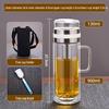 High Temperature Resistant Large Capacity Glass Tea Cup with Infuser, Double-Walled, Heat Insulated, and Portable Borosilicate Glass.