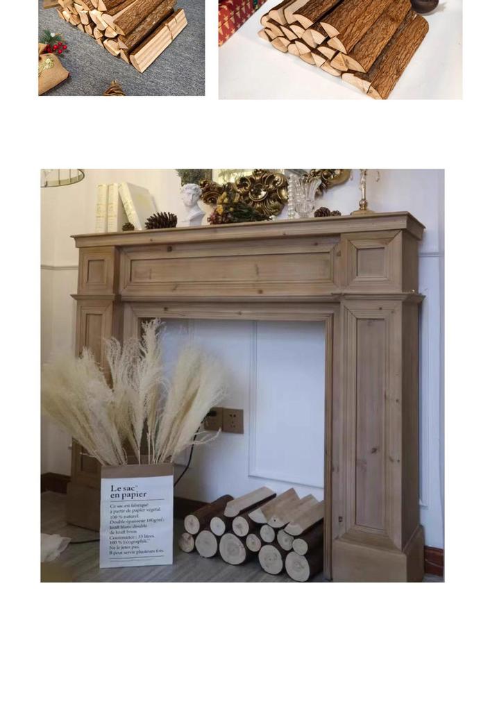 Solid Wood Firewood Ornament for Living Room, Fireplace, and Picnic Decor
