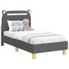 Kids Bed Frame with Headboard Dark Grey 70 X 140 Cm Fabric