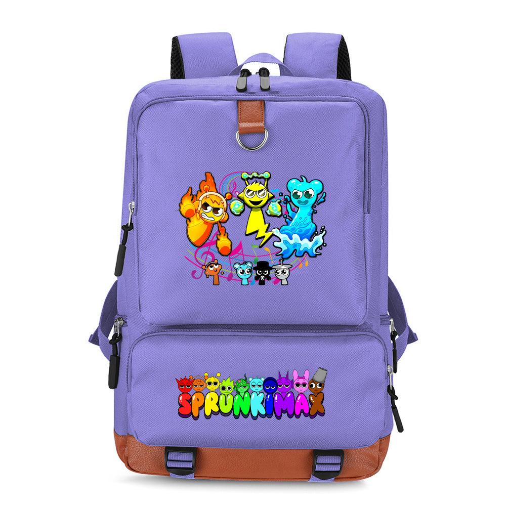 Srunki Backpack Multifunctional Large Capacity Business Backpack Lightweight Burden Reduction Primary and Secondary School Student Bag