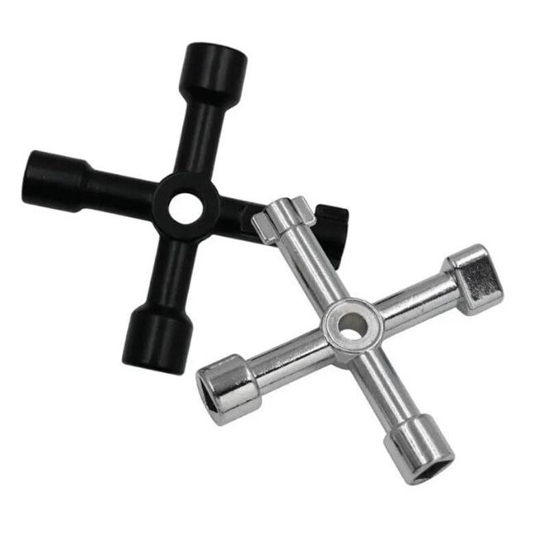 4 In 1 Multifunction Electrician Plumber Utility Cross Switch Wrench Universal Square Triangle Key for Gas Train Bleed Radiator