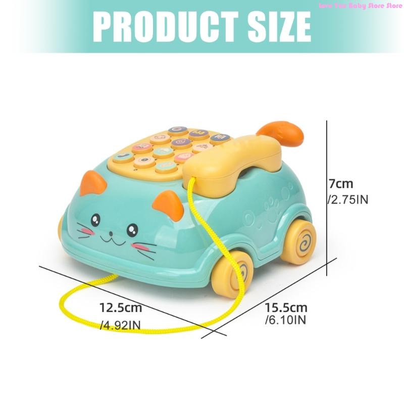 Educational Musical Telephone Toy For Toddler Color Recognition Pretend Play Music And Sound Effect Early Learning Toy 195F