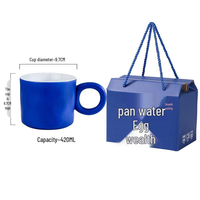 WJ Klein Blue Ceramic Coffee Mug