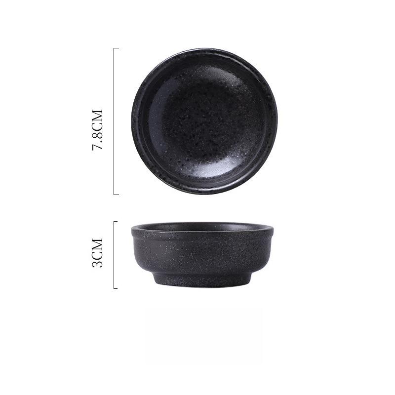 Japanese Style Round Ceramic Dipping Bowl Seasoning Dish for Soy Sauce Vinegar Snack Sushi