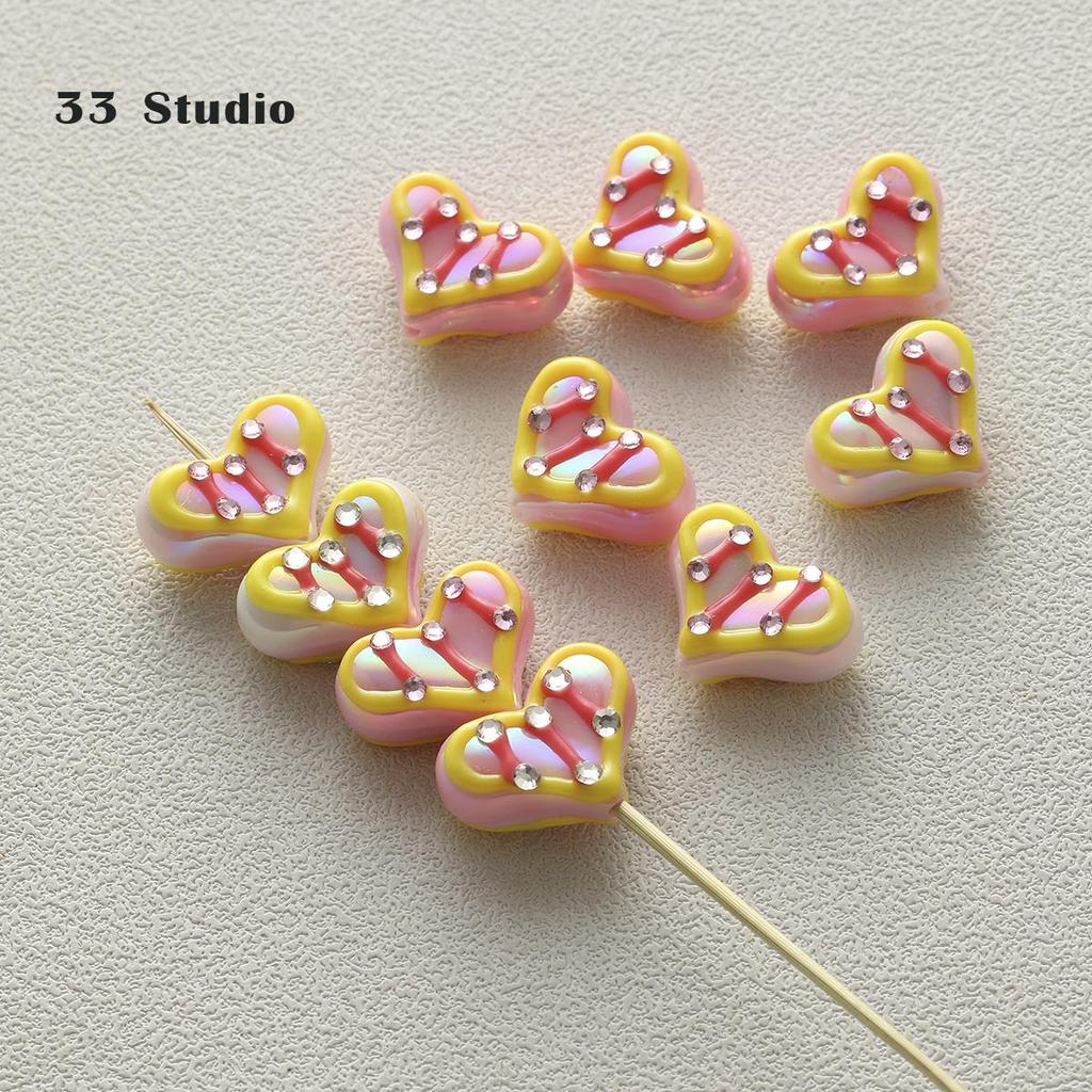 Pure Hand-painted Beads Stickers Diamonds Set Pearl Diy Jewelry Accessories Material Package Beads Car Pendant Cell Phone Chain Beads