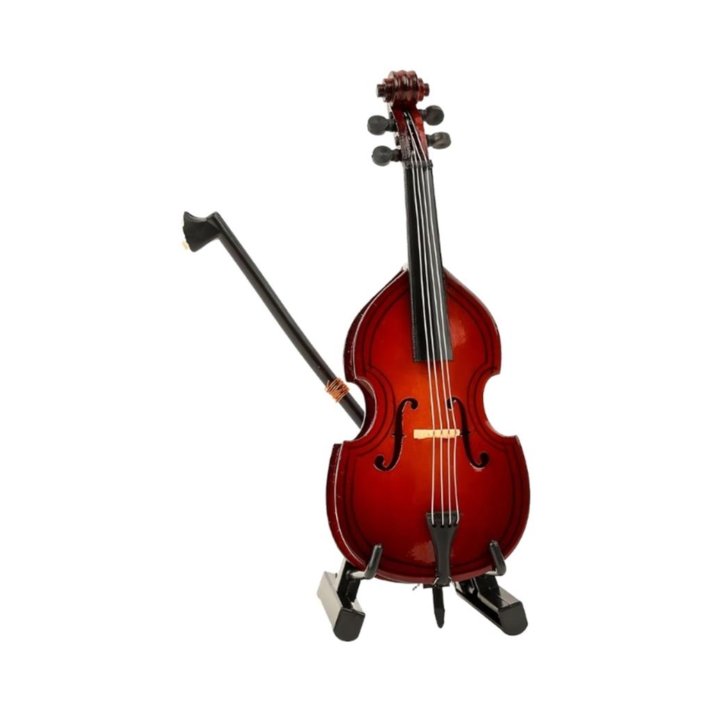 Exquisite Miniature Cello with Stand and Bows Art Ornament Texture Suitable for Home Decoration and Gift 24BD