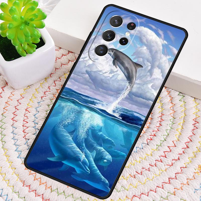 Ozean Delfin Tanz Und Springen Silikon Handyhülle Für Samsung Galaxy note 10 pro S26 S25 S24 S23 S22 S21 Plus Ultra Capa Cover