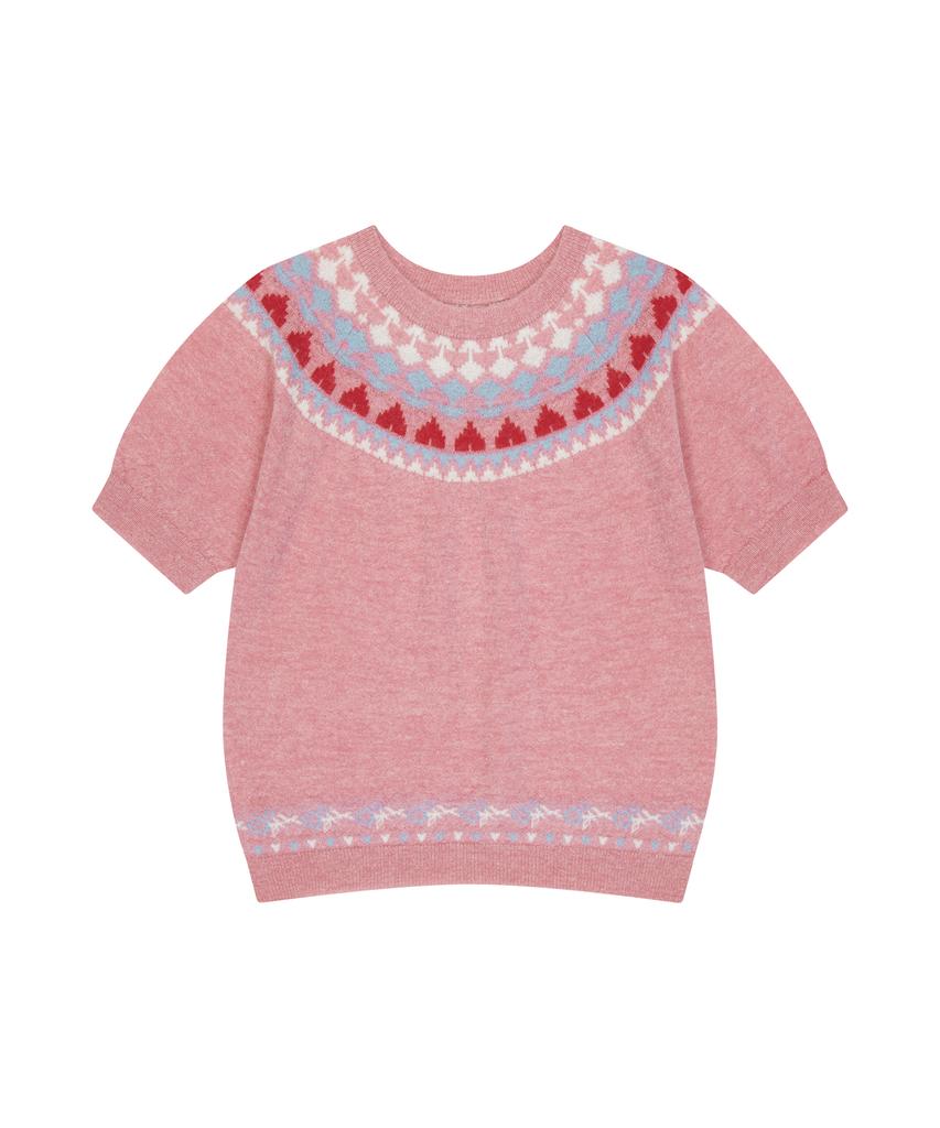 Banwonateullie Kn4261 Floral Round Knit_Pink