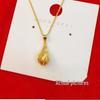 Vietnamese Sand Gold Water Drop Pendant – Simple Fashion Clavicle Chain Necklace 