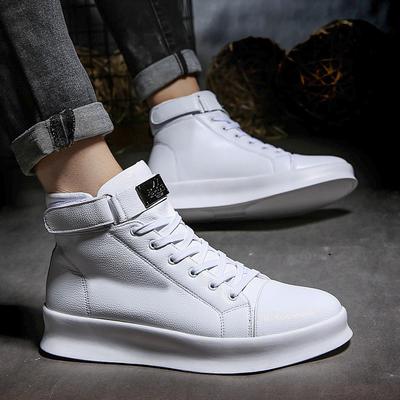 Mens High-top Sneakers Comfortable Leather Skateboard Shoes Platform Non-Slip Sports Shoes Zapatillas Hombre Mens Footwear