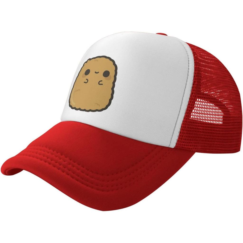 Cute Potato Graphic Trucker Hat Pink Mesh Snapback Cap Unisex Casual Polyester Adjustable Hat