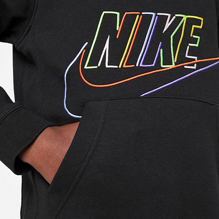 Nike Letter Logo Printed Hoodie Kids Hoodies Black DX5087-010
