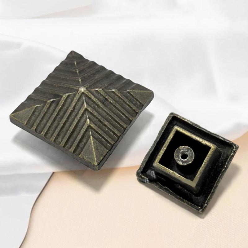 Heavy Duty Zinc Drawer Pulls with Retro Square Design Easy Installation Cupboard Handles for Furniture Hardware